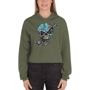 He's Looking at You Skull Crop Hoodie