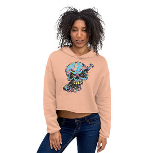 He's Looking at You Skull Crop Hoodie