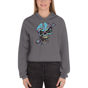 He's Looking at You Skull Crop Hoodie