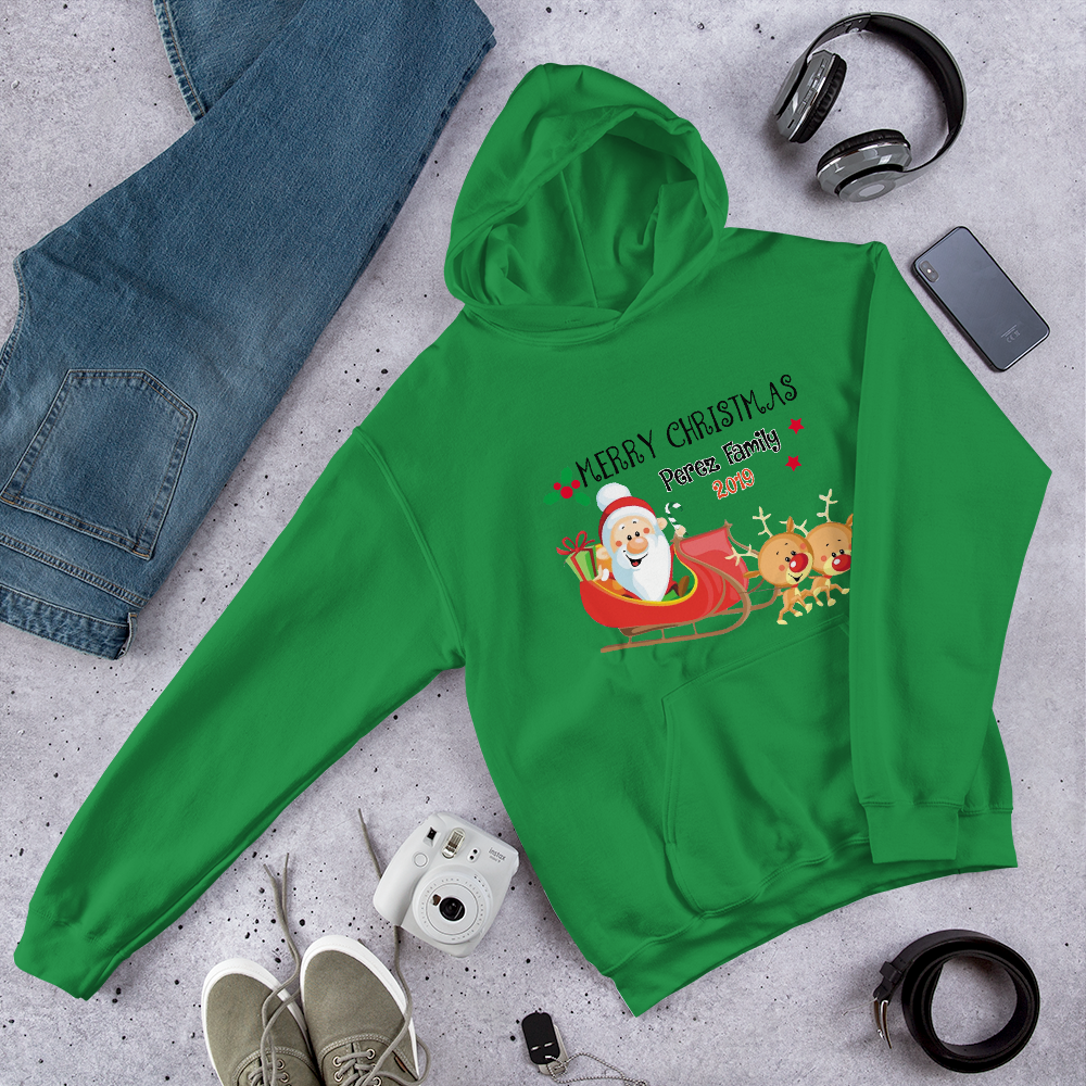 InkFinite Christmas Personalized Family Name Hoodie